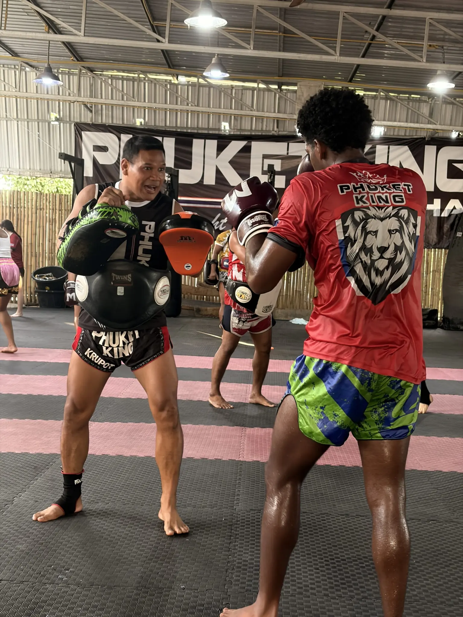 Students training on pads
